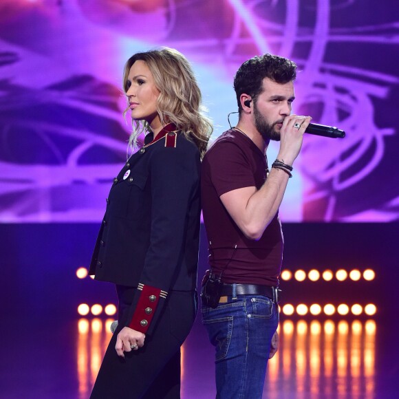 Exclusif  - Vitaa et Claudio Capéo - Enregistrement de l'émission "Tout Le Monde Chante Contre Le Cancer, Les Stars Relèvent Le Défi" au Palais Des Congrès à Paris. Le 5 décembre 2017. © Gorassini-Moreau / Bestimage