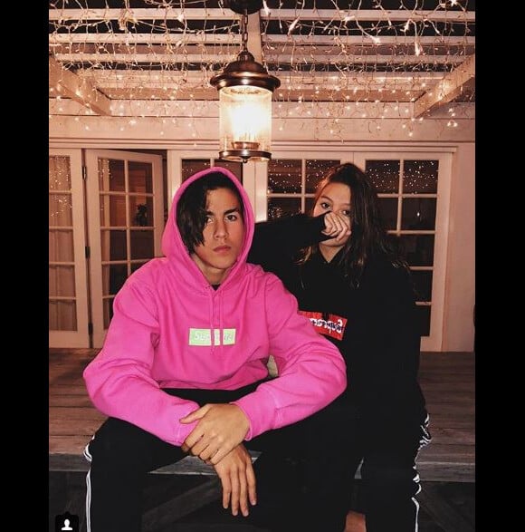 Raphaël et Paloma Le Friant, les deux enfants de Bob Sinclar, posent ensemble sur Instagram. Février 2018.