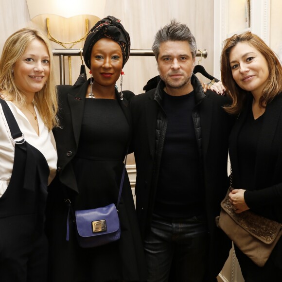 Exclusif - Caroline Faindt, Nadège Beausson-Diagne, Anthony Dupray, Shirley Bousquet - Présentation de la collection Honayda Automne-Hiver 2018 à la boutique "Les Suites" lors de la fashion week à Paris, le 27 février 2018. © Marc Ausset-Lacroix/Bestimage