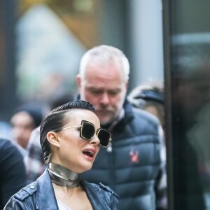 Natalie Portman et R. Cassidy très Rock'n Roll sur le tournage "Vox Lux" dans le quartier de Downtown Manhattan à New York, le 28 février 2018