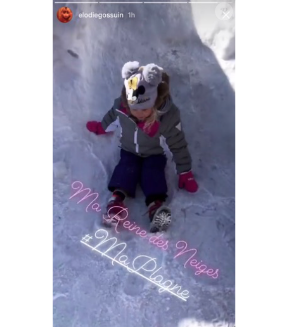 Elodie Gossuin à la neige avec ses enfants, le 1er mars 2018.