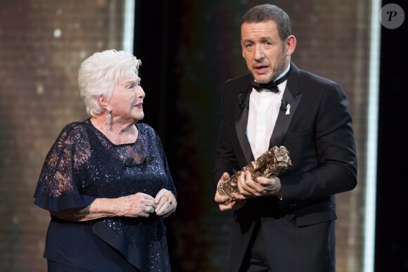 Line Renaud, Dany Boon (Cesar du public pour le film "Raid Dingue") - 43ème cérémonie des Cesar à la salle Pleyel à Paris, le 2 mars 2018. © Dominique Jacovides - Olivier Borde / Bestimage