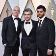 Soren Steen Jespersen, Feras Fayyad et Kareem Abeed sur le tapis rouge des Oscars au Dolby Theatre, Los Angeles, le 4 mars 2018.