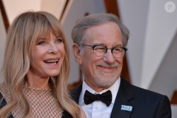 Kate Capshaw et Steven Spielberg sur le tapis rouge des Oscars au Dolby Theatre, Los Angeles, le 4 mars 2018
