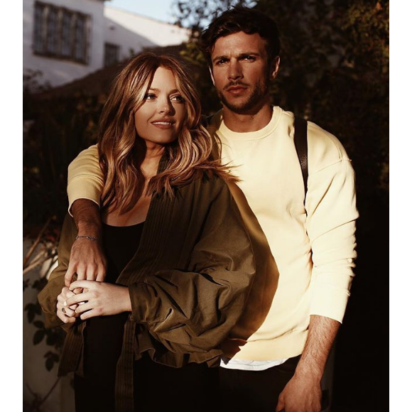 Caroline Receveur à Los Angeles avec son compagnon Hugo. Février 2018.