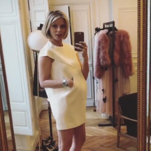 Sylvie Tellier dévoile son charmant baby bump. Mars 2018.