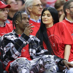 Travis Scott et Kylie Jenner à Houston le 25 avril 2017.