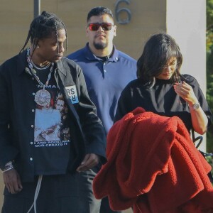 Kylie Jenner et son compagnon Travis Scott à Malibu, le 24 février 2018