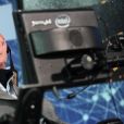 Stephen Hawking participe à l'annonce "Breakthrough Starshot" de l'Initiative pour l'exploration de nouveaux espaces à l'observatoire One World à New York le 12 avril 2016.