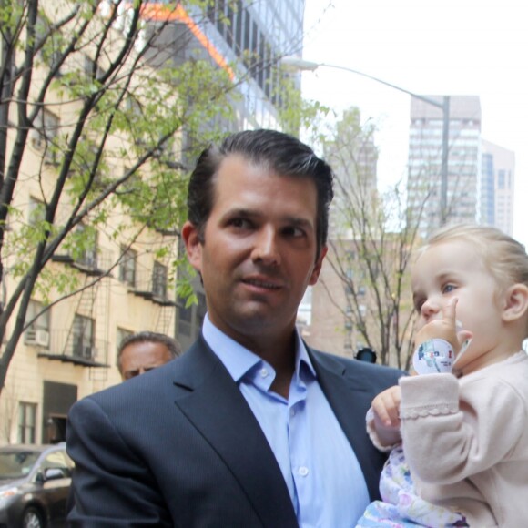 Donald Trump Jr et sa femme Vanessa Haydon accompagnés de leur fille Chloe, vont voter pour les primaires républicaines des élections présidentielles américaines à New York. Le 19 avril 2016
