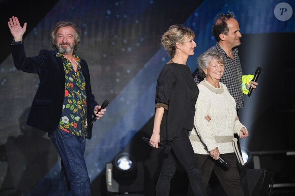 Exclusif - Lionel Abelanski , Bruno Lochet , Sophie Mounicot et Marthe Villalonga - Enregistrement de l'émission "Le Grand Show de l'Humour - invités d'honneur : Les C. du fiel" présentée par M. Drucker à la Seine Musicale , le 5 décembre 2017 et diffusée le 17 mars 2018 sur france 2. © Pierre Perusseau/Bestimage