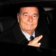 Jacques Chirac, qui fête son 80ème anniversaire a quitté son domicile en voiture. Le 29 novembre 2012.