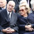 Jacques et Bernadette Chirac - Obsèques de Antoine Veil au cimetière du Montparnasse à Paris. Le 15 avril 2013.