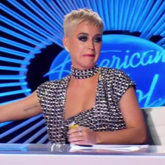 Katy Perry dans l'émission "American Idol". Mars 2018.