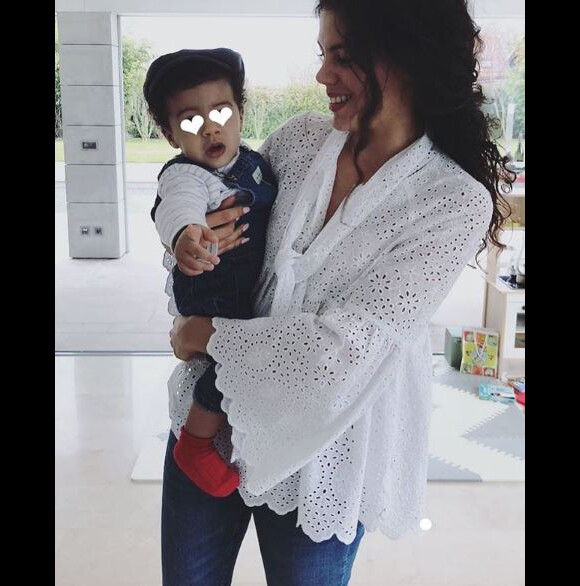 Noura El Shwekh publie une photo de son fils Sugar à l'occasion de son premier anniversaire. Instagram, mars 2018.