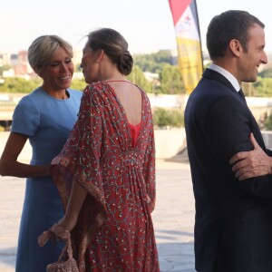 Le Président de la République Française, Emmanuel Macron et sa femme la Première dame Brigitte Macron (Trogneux) accueillent le président de la République de Colombie Juan Manuel Santos et sa femme la Première dame Clemencia Rodriguez - Le président de la République française et son homologue colombien lancent conjointement la saison de la Colombie en France avec un concert binational à la Philharmonie de Paris, France, le 23 juin 2017. © Sergi/Pool/Bestimage 