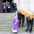 Sortie des obsèques de Geneviève Fontanel en l'église Saint-Roch à Paris le 22 mars 2018. © CVS/Bestimage