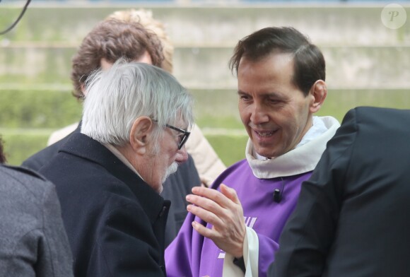 Jacques Destoop (veuf de Geneviève Fontanel) - Sortie des obsèques de Geneviève Fontanel en l'église Saint-Roch à Paris le 22 mars 2018. © CVS/Bestimage