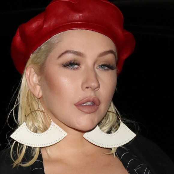 Christina Aguilera arrive au restaurant Craig à West Hollywood le 24 janvier 2018.