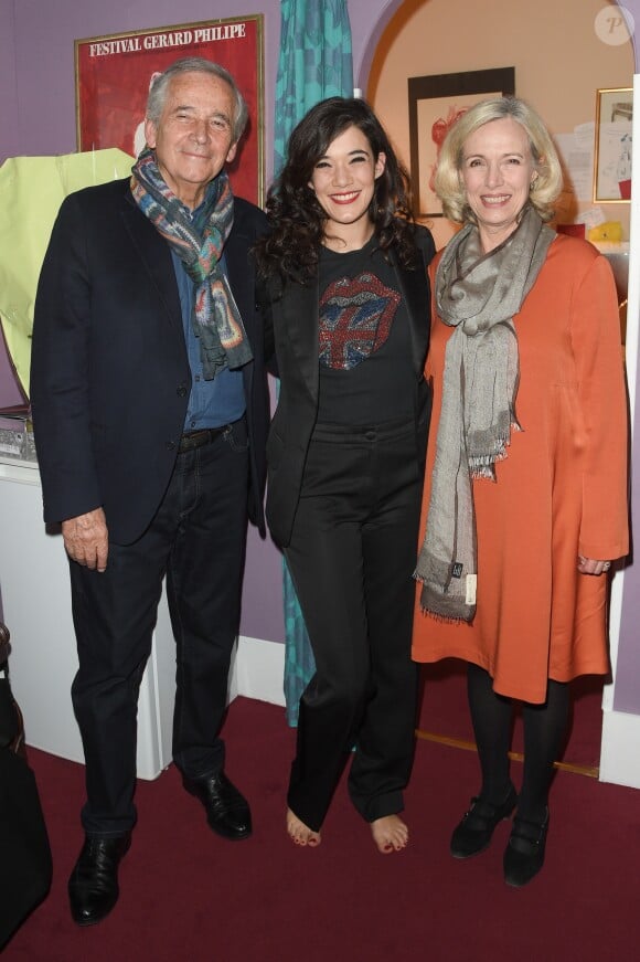 Exclusif - Mélanie Doutey avec ses parents Alain Doutey et Arielle Sémenoff - Générale de la pièce "Douce Amère" au théâtre des Bouffes-Parisiens à Paris le 26 mars 2018. © Coadic Guirec/Bestimage  (no web - No Blog pour suisse et Belgique)26/03/2018 - Paris
