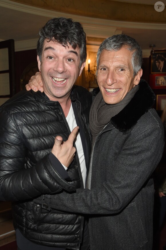 Exclusif - Stéphane Plaza et Nagui - Générale de la pièce "Douce Amère" au théâtre des Bouffes-Parisiens à Paris le 26 mars 2018. © Coadic Guirec/Bestimage (no web - No Blog pour suisse et Belgique)26/03/2018 - Paris