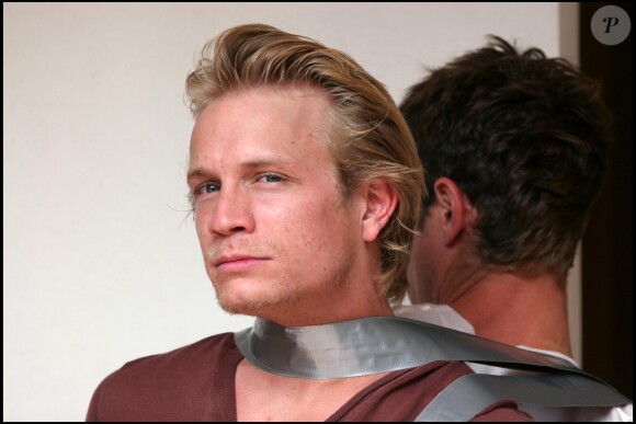 Jérémie et Yannick Renier sur le tournage de leur nouveau film, Nue, à Venise en 2006