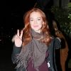 Lindsay Lohan à la sortie du restaurant Scott à Mayfair à Londres. Le 23 février 2018