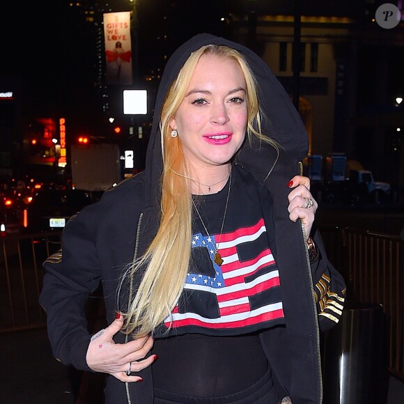 Lindsay Lohan arrive au concert " the Jingle Ball " au Madison Square Garden le 8 décembre 2017
