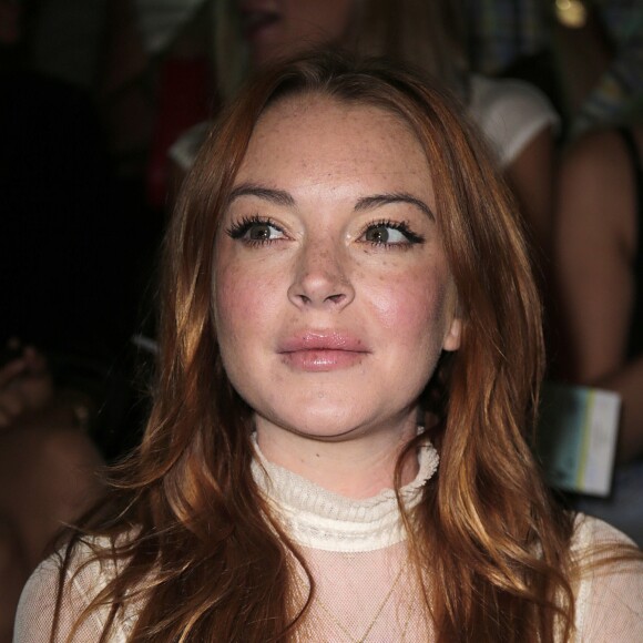 Lindsay Lohan au défilé "Malne" à la Madrid Fashion Week, le 17 septembre 2017.
