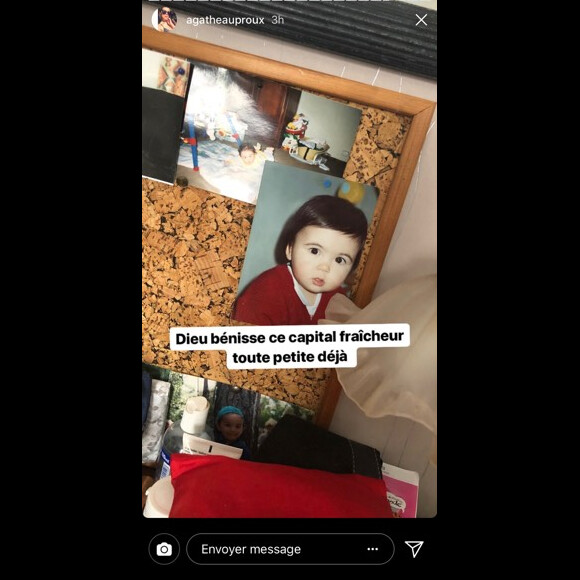 Agathe Auproux lorsqu'elle était enfant, des clichés dévoilés le 30 mars 2018.