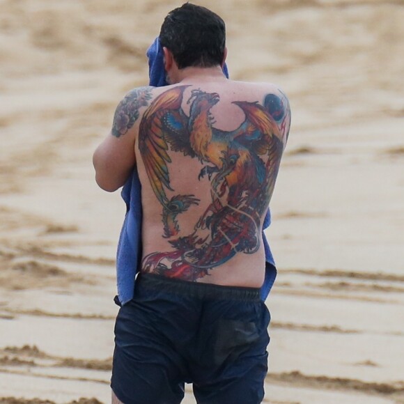 Exclusif - Ben Affleck sur le tournage de "Triple Frontier" produit par Netflix sur une plage de Honolulu.