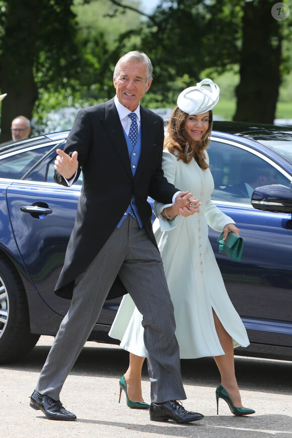 David Matthews et sa femme Jane au mariage de leur fils James Matthews et de Pippa Middleton le 20 mai 2017 à Englefield dans le Berkshire en Angleterre. David MAtthews a été mis en examen le 29 mars 2018 à Paris pour viol sur mineure, accusé par une nièce pour des faits remontant à 1998-1999.