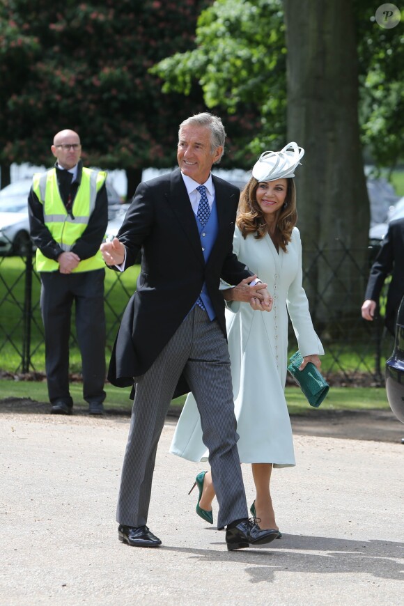 David Matthews et sa femme Jane au mariage de leur fils James Matthews et de Pippa Middleton le 20 mai 2017 à Englefield dans le Berkshire en Angleterre. David MAtthews a été mis en examen le 29 mars 2018 à Paris pour viol sur mineure, accusé par une nièce pour des faits remontant à 1998-1999.