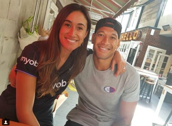 Israel Folau avec sa femme sur Instagram, le 22 mars 2018.