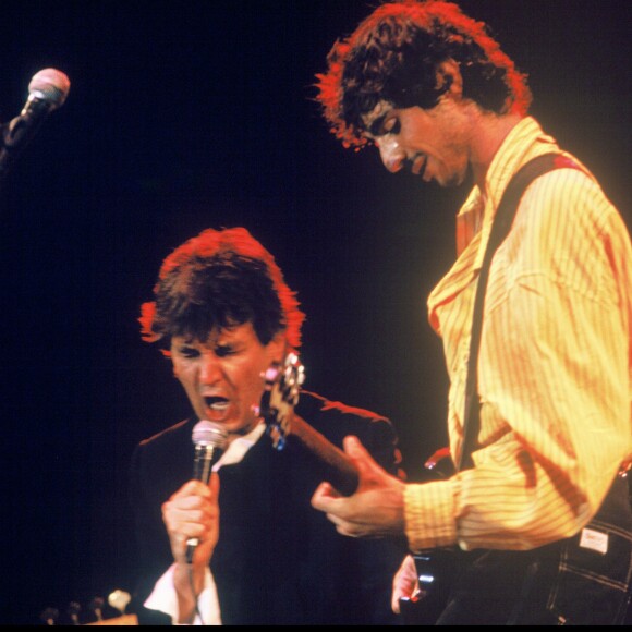 Jacques Higelin et Louis Bertignac lors des Francofolies de La Rochelle le 10 juillet 1987.