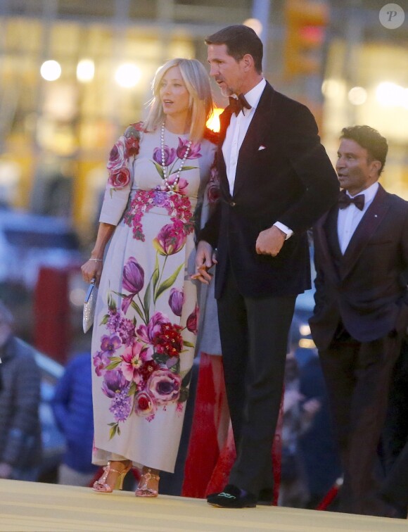 Le prince Pavlos de Grèce et la Princesse Marie-Chantal - Arrivées à la soirée "Dolce & Gabbana Alta Moda 2018 collection" au Metropolitan Opera House à New York le 8 avril 2018.