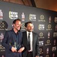  Fabrice Sopoglian et Nino Simone President lors de la 18ème édition du Beverly Hills Film Festival à l'hotel Roosevelt, le 8 avril 2018. Le documentaire "VIF the movie" retraçant le parcours de Christian Audigier a gagné 3 prix. 