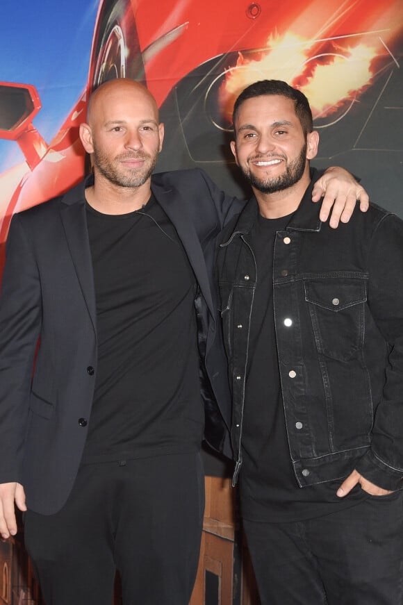 Franck Gastambide et Malik Bentalha - Avant-première du film "Taxi 5" au cinéma le Grand Rex à Paris, France, le 8 avril 2018. © Coadic Guirec/Bestimage