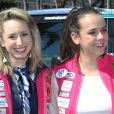 Jazmin Grace Grimaldi et Pauline Ducruet lors du départ du 28e Rallye Aïcha des Gazelles du Maroc sur la Promenade des Anglais à Nice le 17 mars 2018.