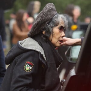 Kuela Nguyen (mère de Kên Higelin) - Sorties - Obsèques de Jacques Higelin au cimetière du Père Lachaise à Paris le 12 avril 2018