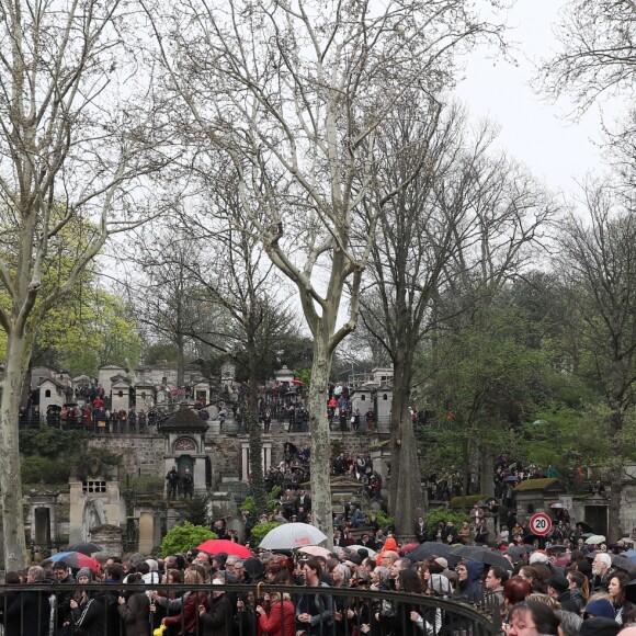 Obsèques de Jacques Higelin au cimetière du Père Lachaise à Paris le 12 avril 2018.