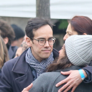 Kên Higelin lors des obsèques de Jacques Higelin au cimetière du Père Lachaise à Paris le 12 avril 2018.