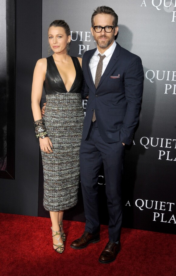 Blake Lively et son mari Ryan Reynolds - People à la première de 'A Quiet Place' au Loews Lincoln Square à New York. Le 2 avril 2018