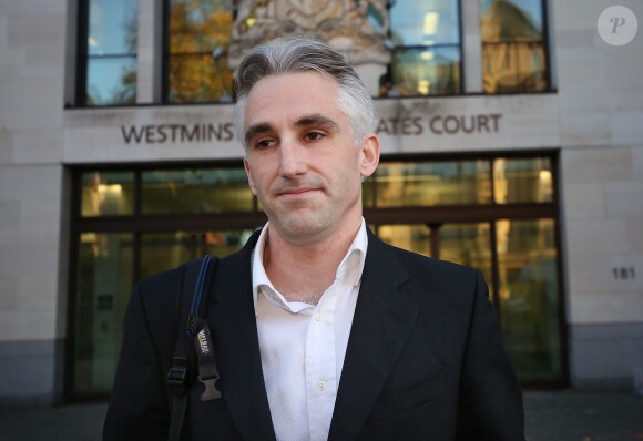 Christof King, accusé de harcèlement par Christine Lampard, à la sortie d'une audience au tribunal à Londres en novembre 2017