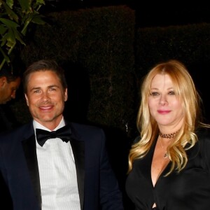 Rob Lowe et sa femme Sheryl Berkoff - People à la sortie de la soirée privée (fête de fiancailles?) de G. Paltrow et B. Falchuk à Los Angeles, le 14 avril 2018. Cet évènement serait la fête de fiancailles ou le mariage secret de G. Paltrow et B. Falchuk.  Los Angeles, CA - Cameron Diaz and Benji Madden are seen leaving G. Paltrow and B. Falchuk's engagement/wedding party in Los Angeles. It's rumored that the event was either an engagement dinner or a secret wedding. on April 14th 201814/04/2018 - Los Angeles