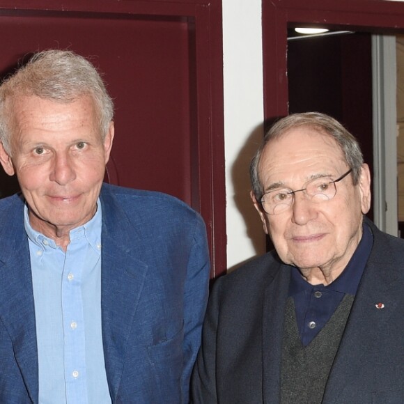 Valérie Perrin, Robert Hossein, Claude Lelouch, Patrick Poivre d'Arvor et Candice Patou - Générale du spectacle "Patrick et ses fantômes" au Casino de Paris, le 17 avril 2018. © Coadic Guirec/Bestimage