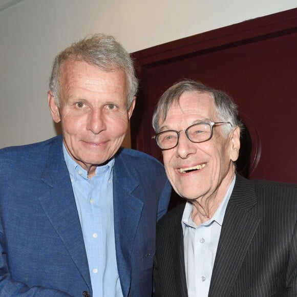 Patrick Poivre d'Arvor et Edgar Fruitier - Générale du spectacle "Patrick et ses fantômes" au Casino de Paris, le 17 avril 2018. © Coadic Guirec/Bestimage