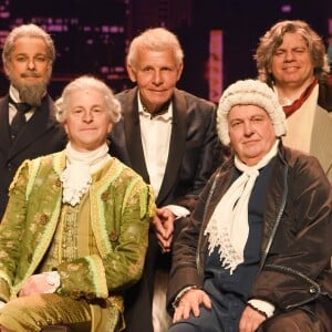 Gilbert Lachance, Patrick Poivre d'Arvor, Sylvain Masse, André Robitaille, Vincent Bilodeau - Générale du spectacle "Patrick et ses fantômes" au Casino de Paris, le 17 avril 2018. © Coadic Guirec/Bestimage