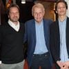 Patrick Poivre d'Arvor entre son fils Arnaud Poivre d'Arvor et son petit-fils Jérémy - Générale du spectacle "Patrick et ses fantômes" au Casino de Paris, le 17 avril 2018. © Coadic Guirec/Bestimage