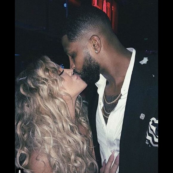 Khloé Kardashian et Tristan Thompson sur Instagram le 14 février 2018.